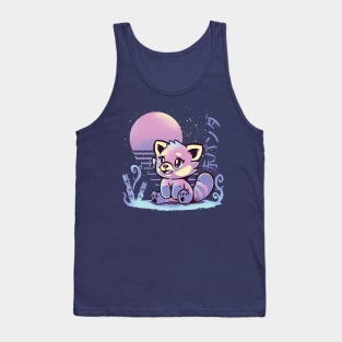 RetroWave Red Panda Tank Top